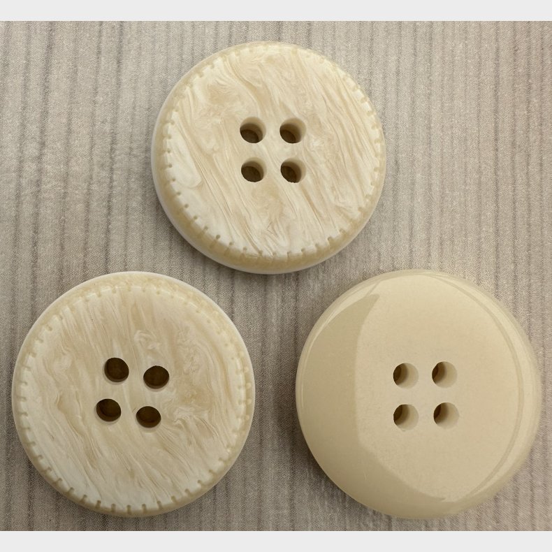 Plastik Knap Mat Perlemorslook - 17 mm