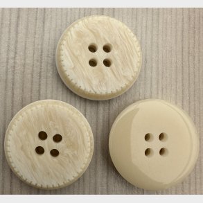 Plastik Knap Mat Perlemorslook - 22 mm