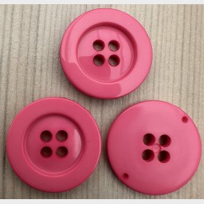 Plastik Knap Pink - 23 mm