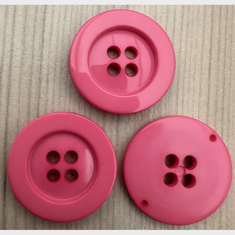 Plastik Knap Pink - 23 mm