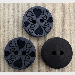 Kokos Knap Med M�nster Bl� - 15 mm