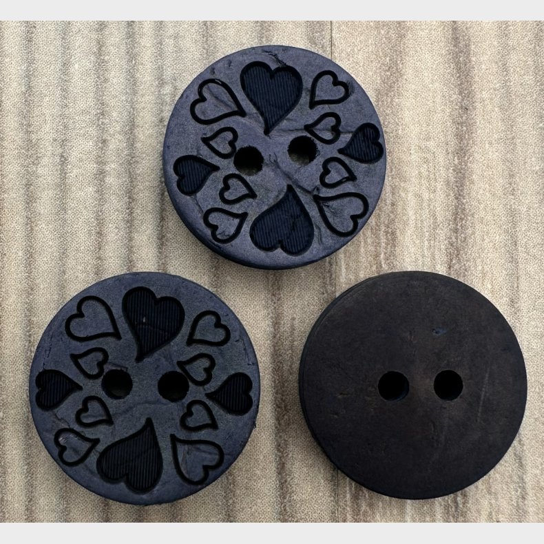 Kokos Knap Med M�nster Bl� - 15 mm