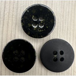 Plastik Knap Sort Med Effekt - 17 mm