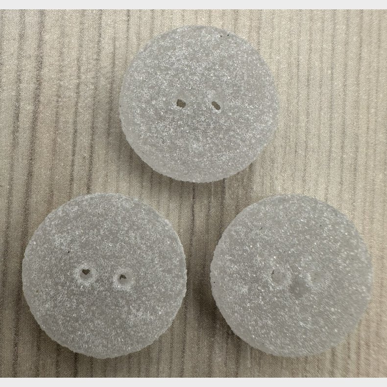 Plastik Knap Ru Overflade Hvid - 18 mm