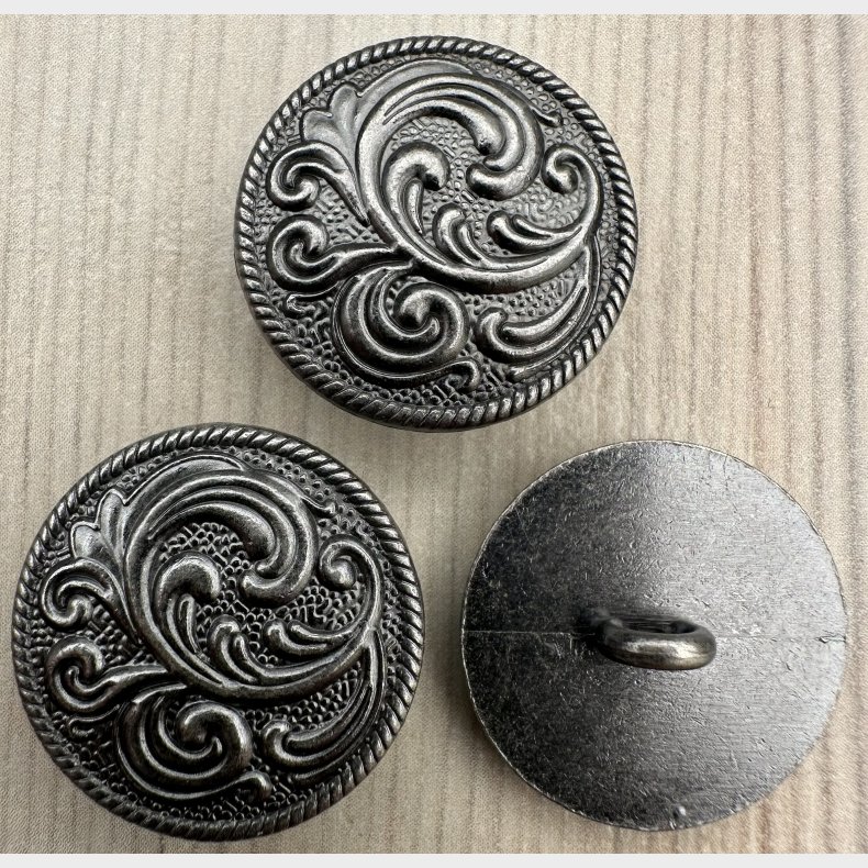 Metal Knap Stor Motiv Med Monterings�je - 21 mm