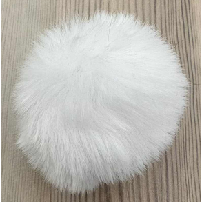 Pompon i hvid -  80 mm