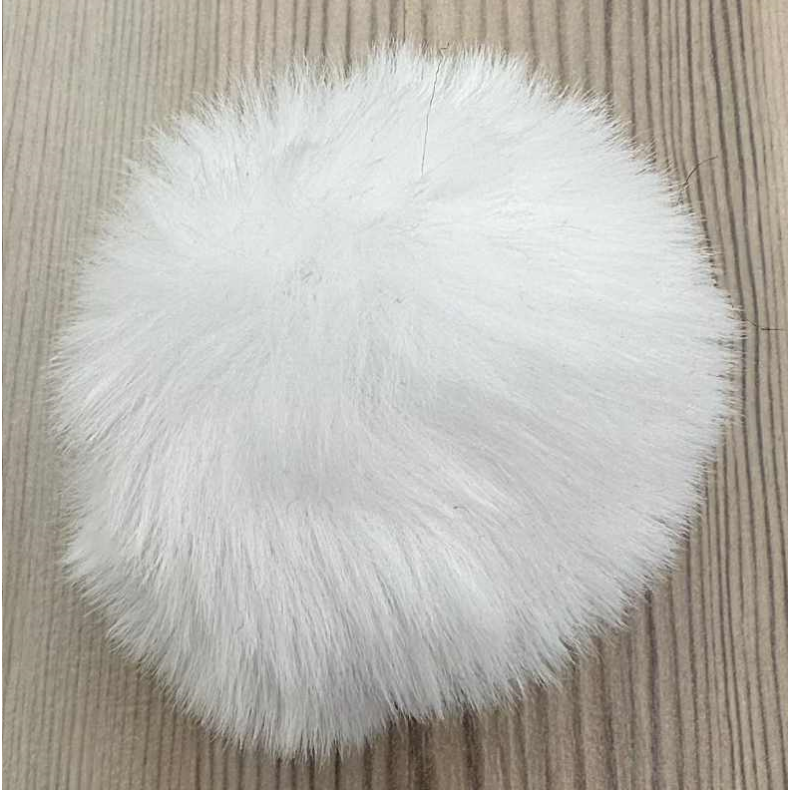 Pompon i hvid -  80 mm