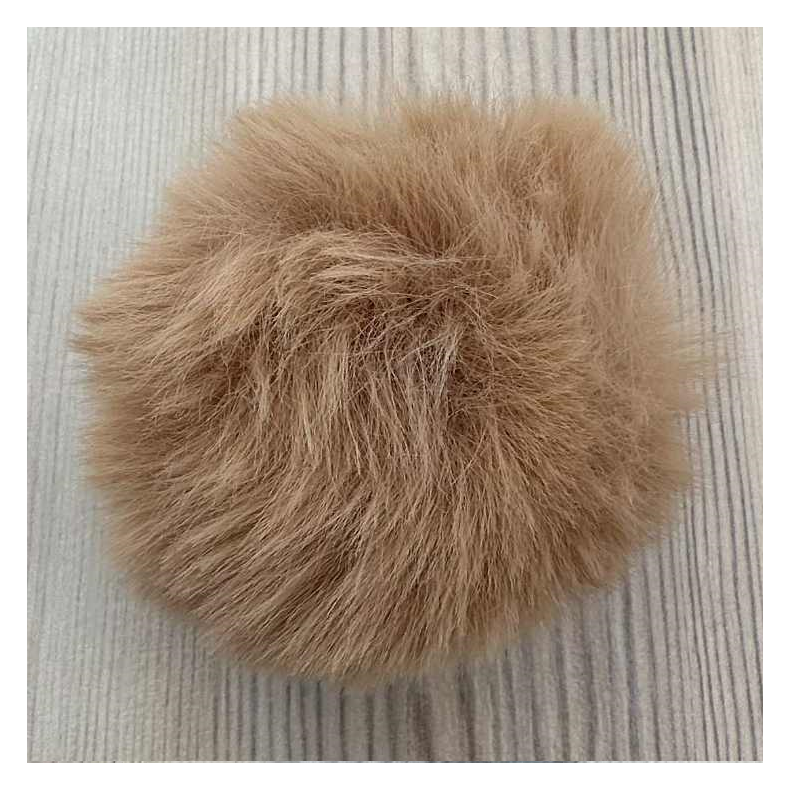 Pompon i Lysebrun -  80 mm