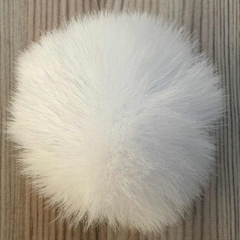 Pompon i Hvid -  60 mm